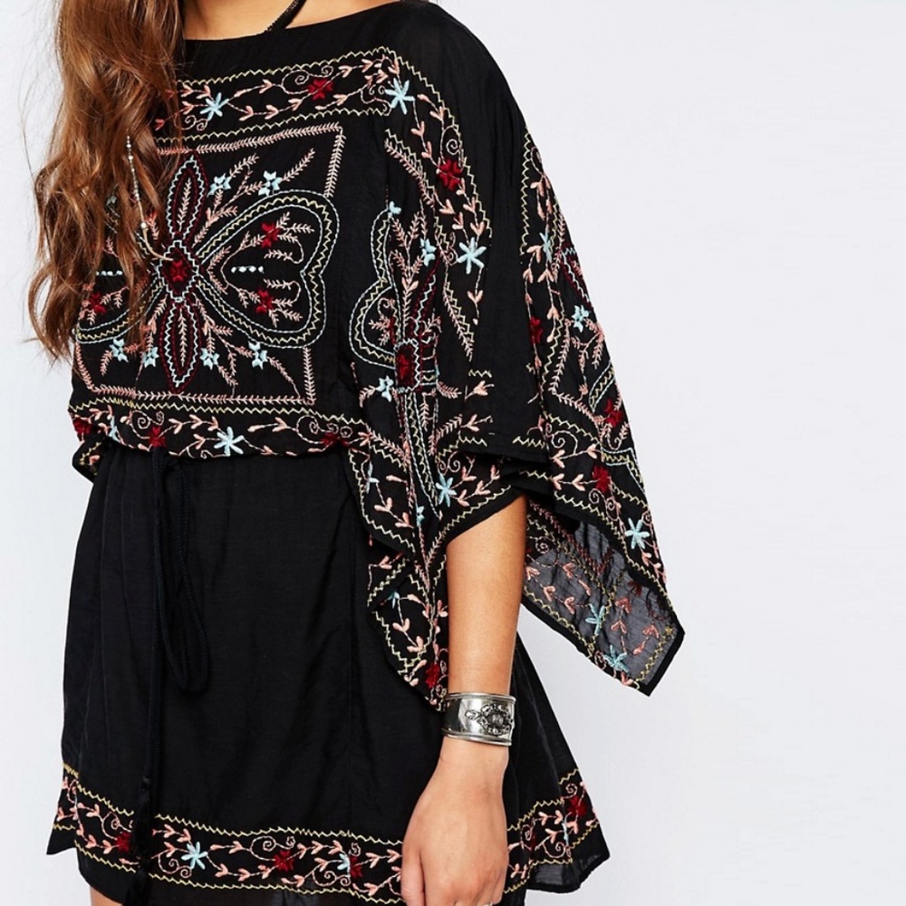 FREE PEOPLE SHEER BATISTE FRIDA EMBROIDERED DRESS